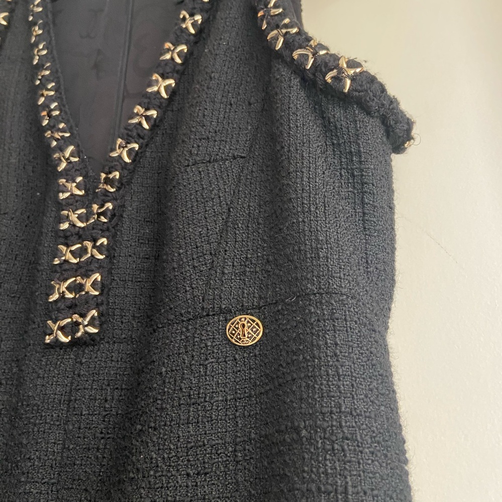 Chanel Black Blazer and Dress Set with Metallic Embellishments - Picture 16 of 16